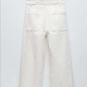 BRAND NEW Zara high waist wide white jeans